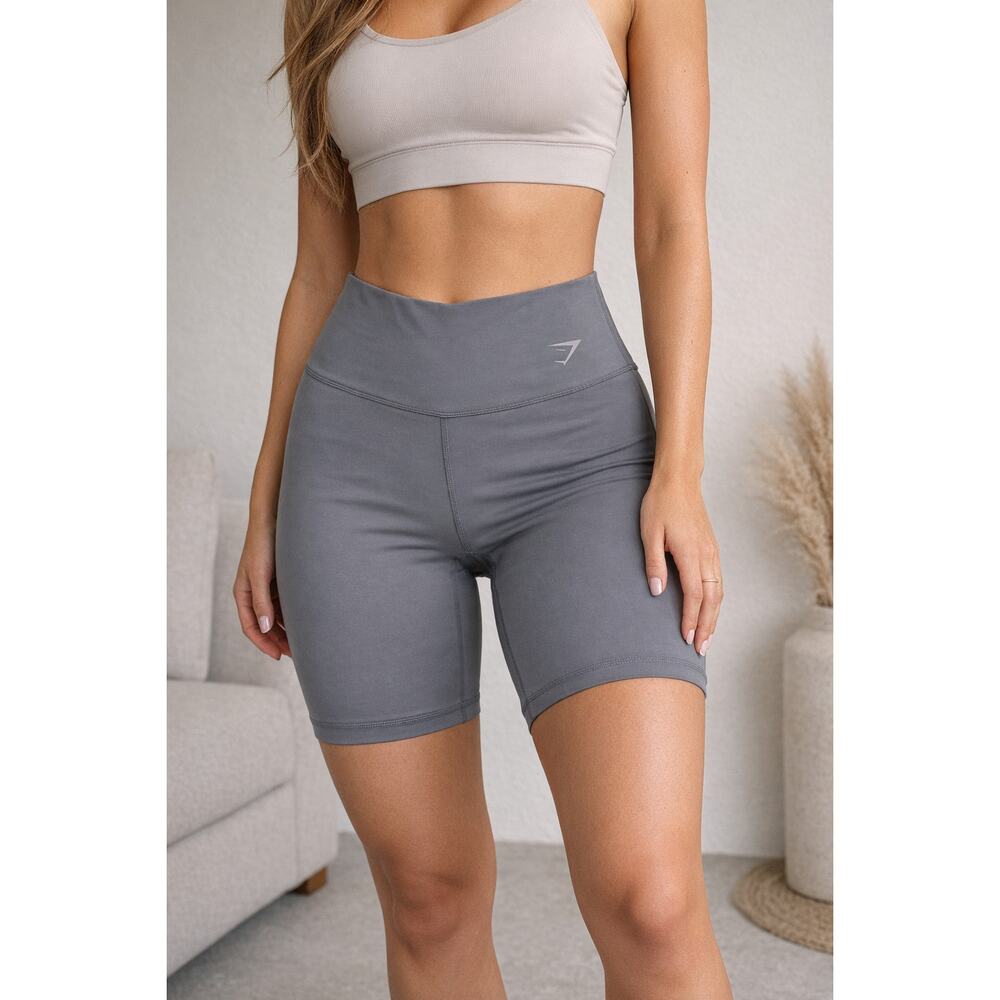 Gymshark Gray Biker Shorts High Waisted 8" Seamless S NWT